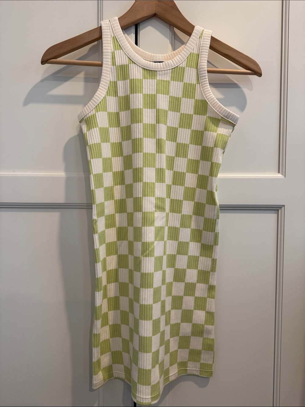 Old Navy Green and White Checkered Dress